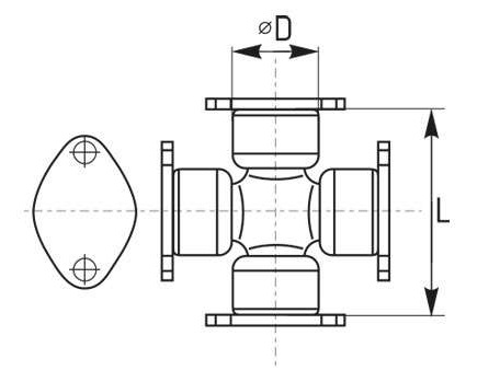 Kardanový kríž - zaistené plechom - 9